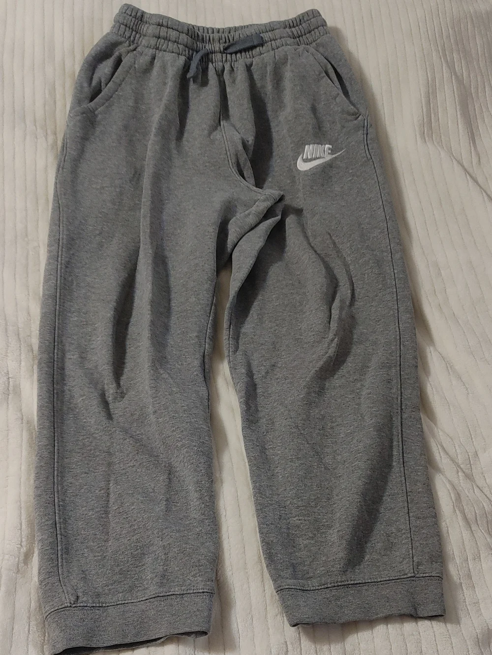 Nike Kids Gray Joggers with White Swoosh Girls XL